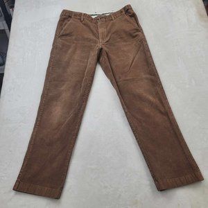 LL Bean Mens Corduroy Comfort Waist Brown Pants Size 35x32 (36x31 Measured)
